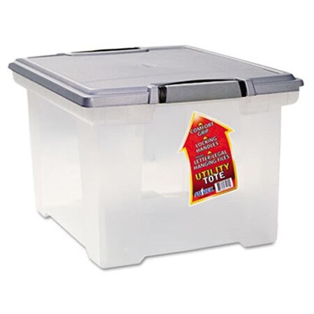 Stx Stx 61530U01C Portable File Tote w/Locking Handle Storage Box  Letter/Legal  Clear 61530U01C